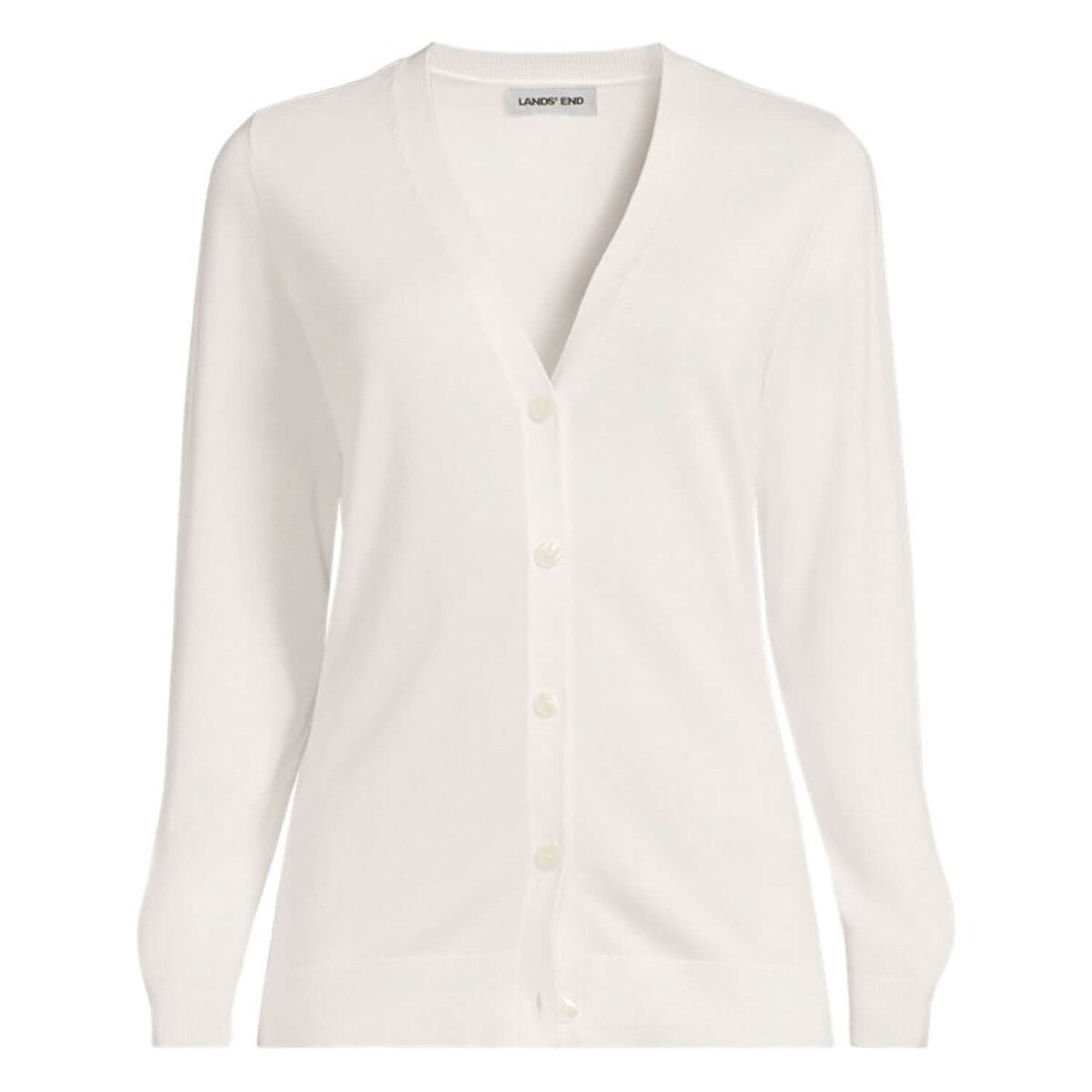 [16] Lands End Womens Cotton Modal V-neck Cardigan Sweater